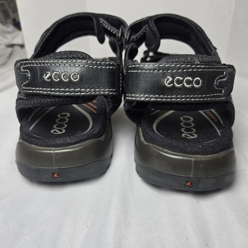 ECCO Yucatán Offroad Sport Sandal Black Leather Mens 9 Receptor Soles Outdoors